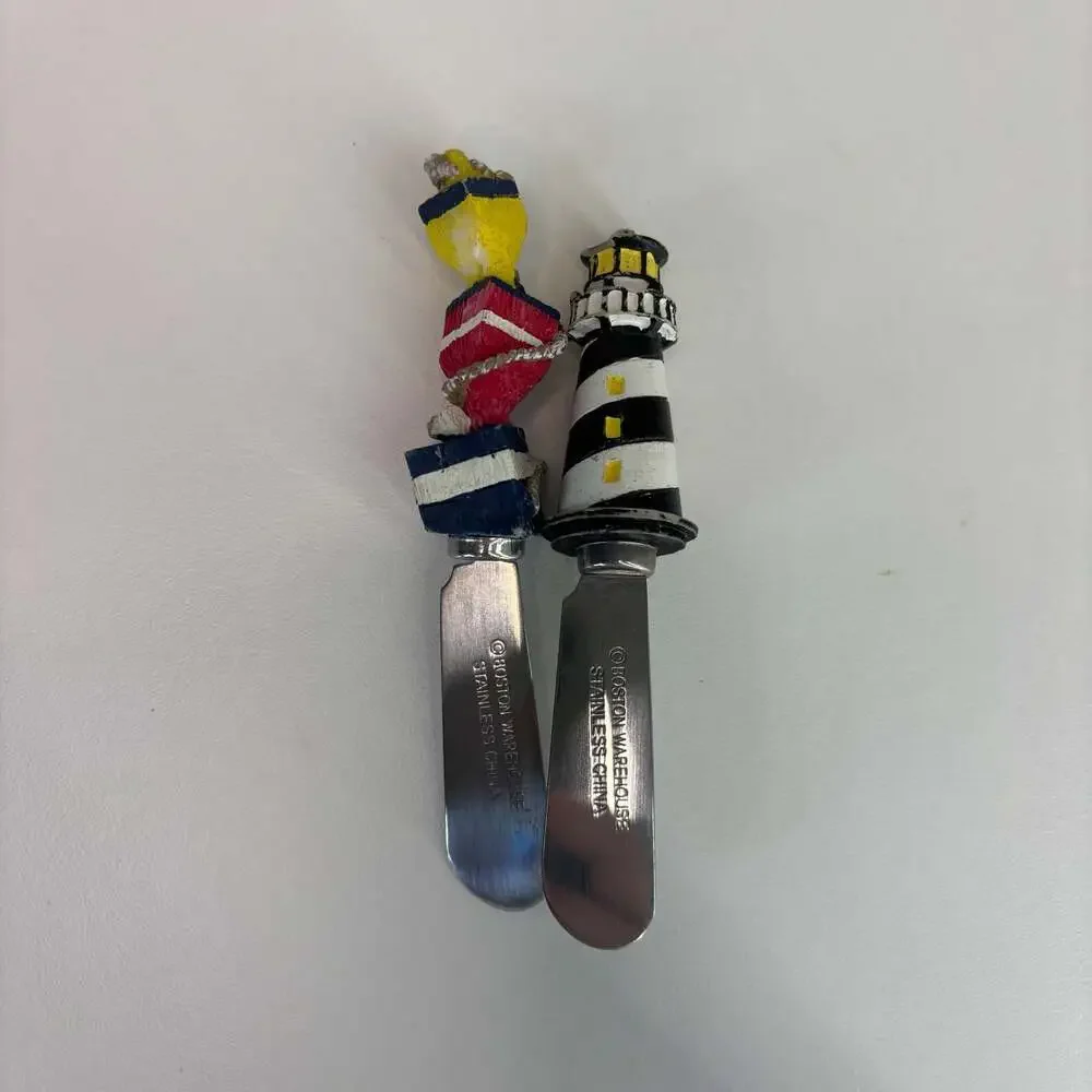 Boston Warehouse Nautical Lighthouse Novelty Cheese Spreaders, Set of 2